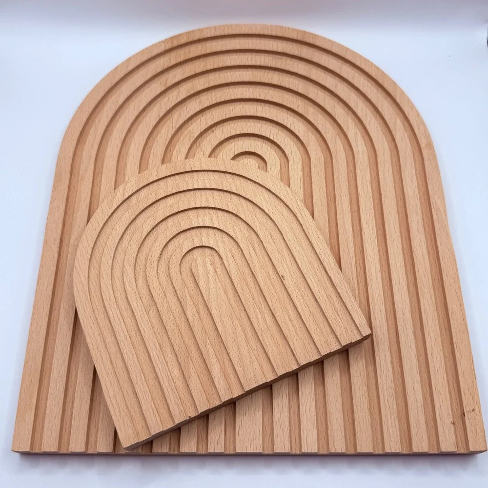Wood Rainbow Arch - Modern‎ Boho Room Decor for Wall Shelf, Nursery, Set of 2